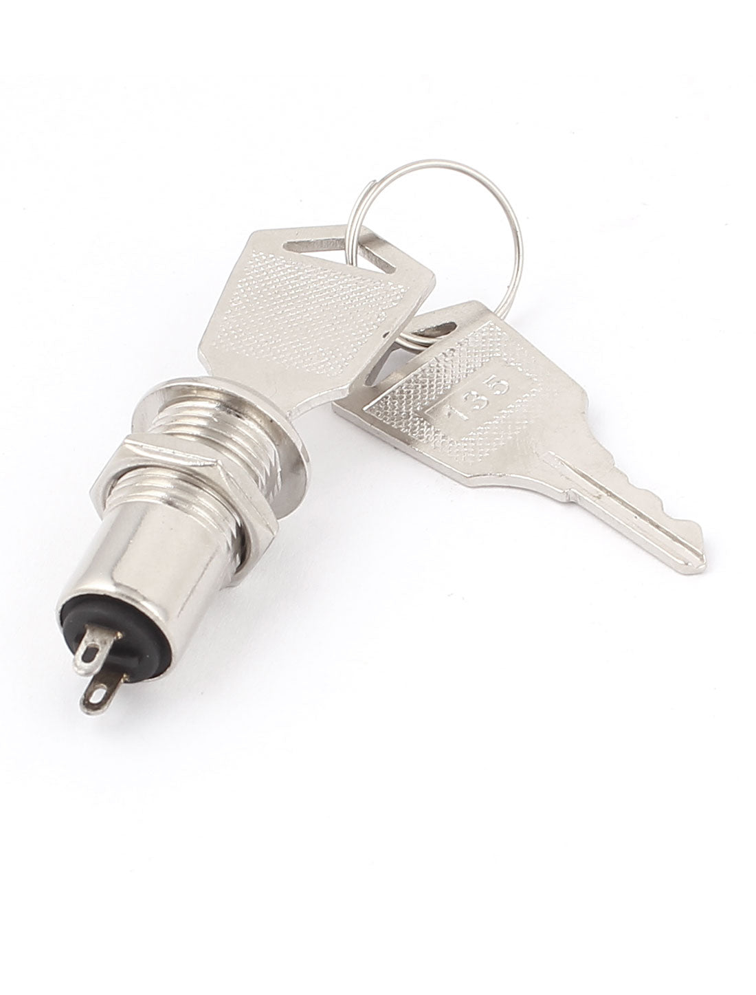 12mm Electric Mini 2 Pin 2 Positions ON OFF Metal Keylock Switch w Keys ...