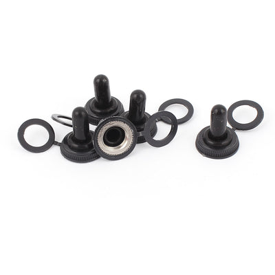 Harfington Uxcell 5Pcs 12mm Mini Toggle Switch Waterproof Rubber Cover Boot Cap Black