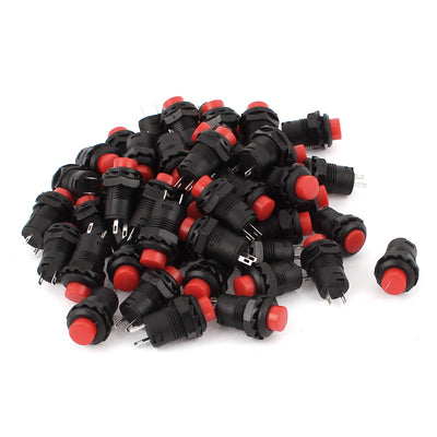 uxcell Uxcell AC 125V/3A 250V/1.5A Self Locking Red Off/On Push Button Switch 50 Pcs