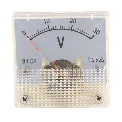 uxcell Uxcell 91C4 DC 0-30V Analog Panel Voltmeter Voltage Meter Measuring Gauge Class 2.5