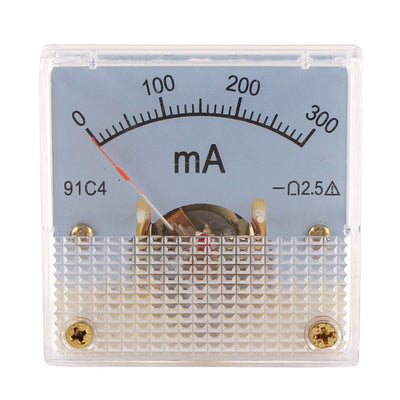Harfington Uxcell 91C4 DC 0-300mA Rectangle Mini Analog Panel Ammeter Gauge Amperemeter Class 2.5