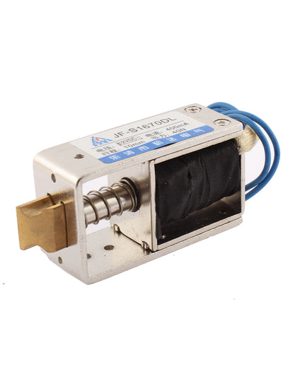 Harfington Uxcell DC 12V 400mA 10mm 40N Pull Type Open Frame Electromagnet Solenoid for Door Lock with Blue Wire