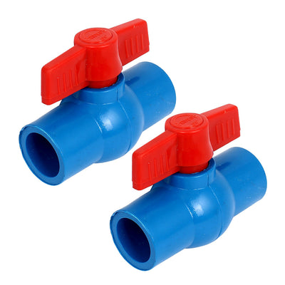 uxcell Uxcell Water Supply 25mm to 25mm Full Port U-PVC Ball Valve Pipe Fitting 2 Pcs
