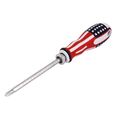 Harfington Uxcell Flag Pattern Anti-slip Reversible 2 Way Slotted Phillips Screwdriver
