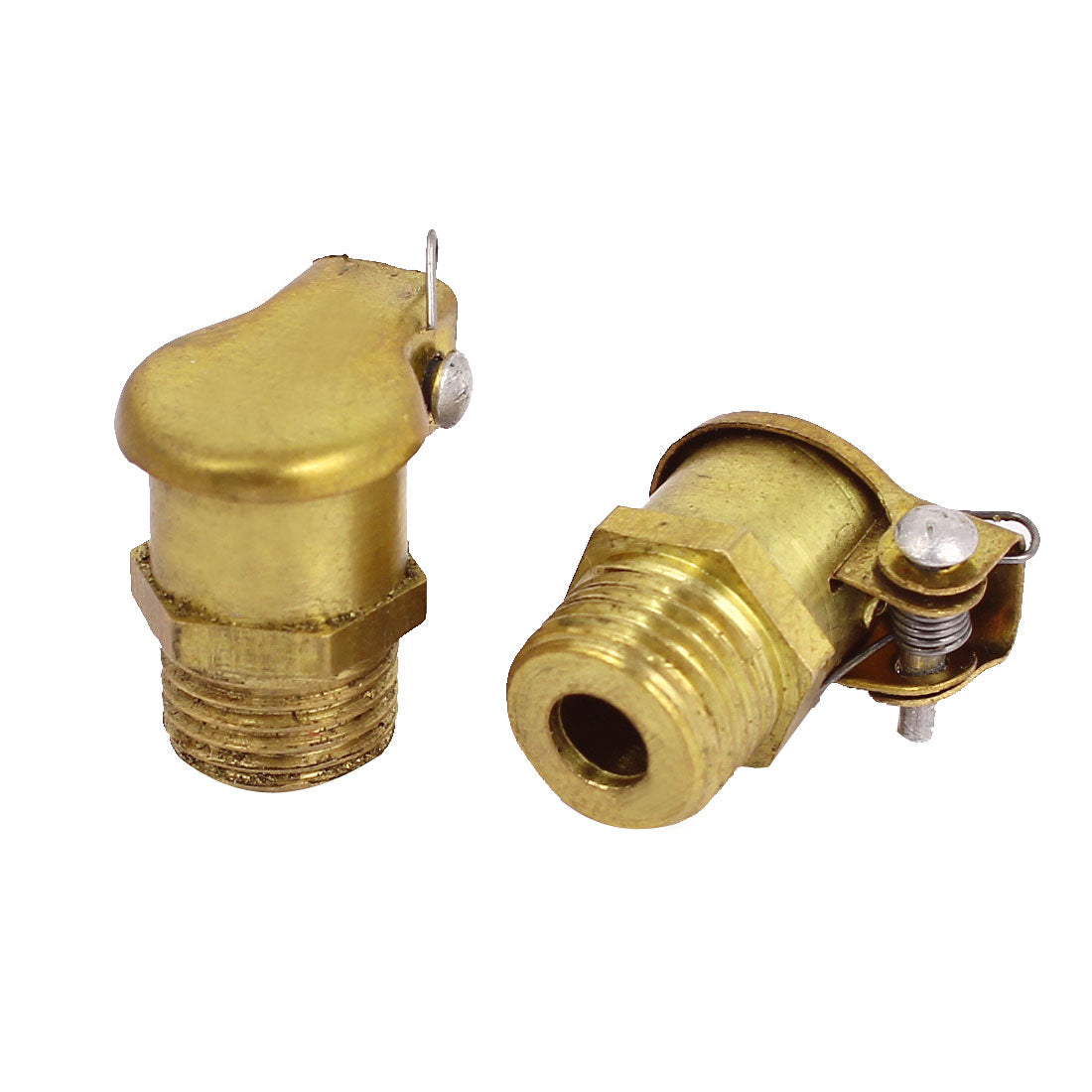 uxcell Uxcell 10mm Thread Dia Lubricating Spring Cap Copper Grease Oil Cup Brass Tone 2Pcs