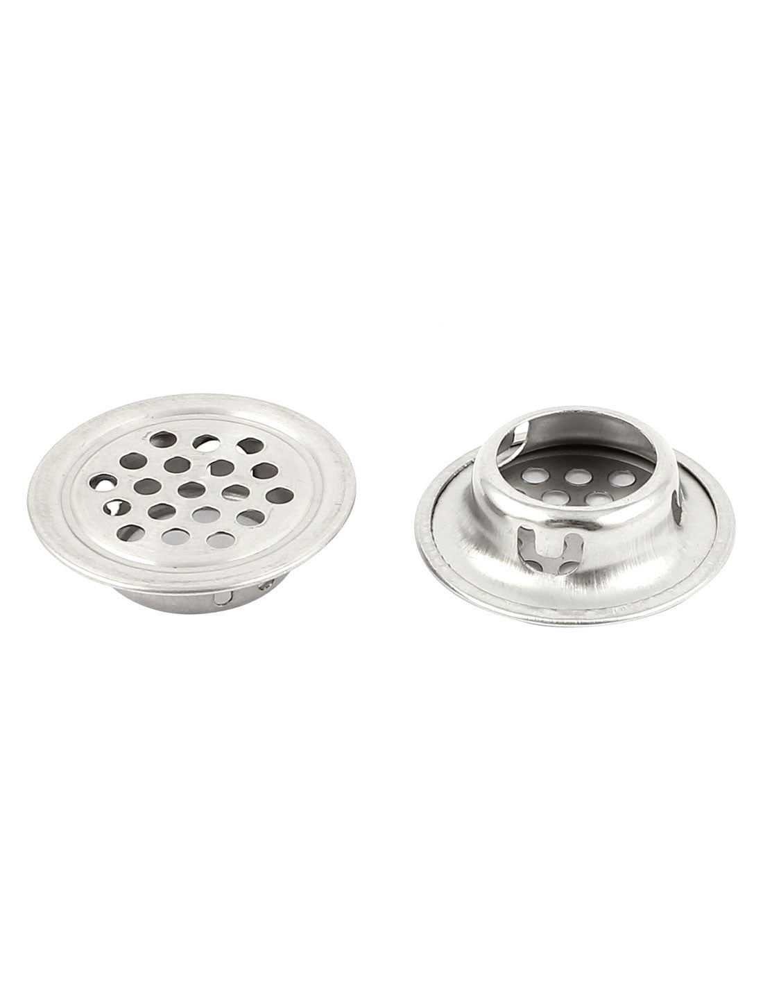 uxcell Uxcell 7 Pcs Stainless Steel Flat Round Shaped Mesh Hole Cabinet Air Vent Louver 19mm