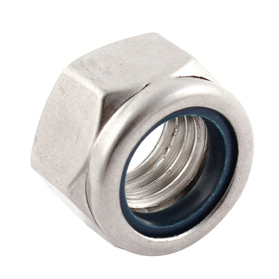 Harfington Uxcell M18x2.5mm Metric Stainless Steel Anti-loose Nylon Insert Lock Hex Nuts