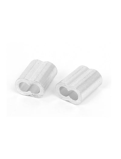 Harfington Uxcell 5/32" Wire Rope Aluminum Sleeves Clip Fittings Loop Sleeve Cable Crimps 50pcs