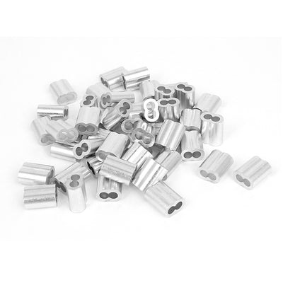 Harfington Uxcell 5/32" Wire Rope Aluminum Sleeves Clip Fittings Loop Sleeve Cable Crimps 50pcs