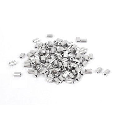 Harfington Uxcell 1mm Wire Rope Aluminum Sleeves Clip Fittings Loop Sleeve Cable Crimps 100pcs