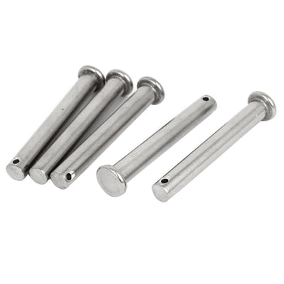 Harfington Uxcell M8x60mm Flat Head 304 Stainless Steel Round Clevis Pins 5pcs
