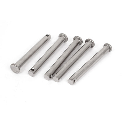 Harfington Uxcell M8 x 80mm Flat Head 304 Stainless Steel Round Clevis Pins 5pcs