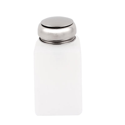 Harfington Uxcell 200ml Nail Remover Liquid Press Dispenser Bottle White and Silver Cap