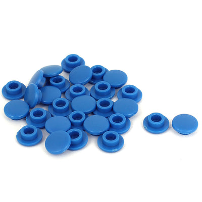 uxcell Uxcell 29Pcs 3.2mm Hole Dia Blue Plastic Pushbutton Tactile Switch Caps Cover