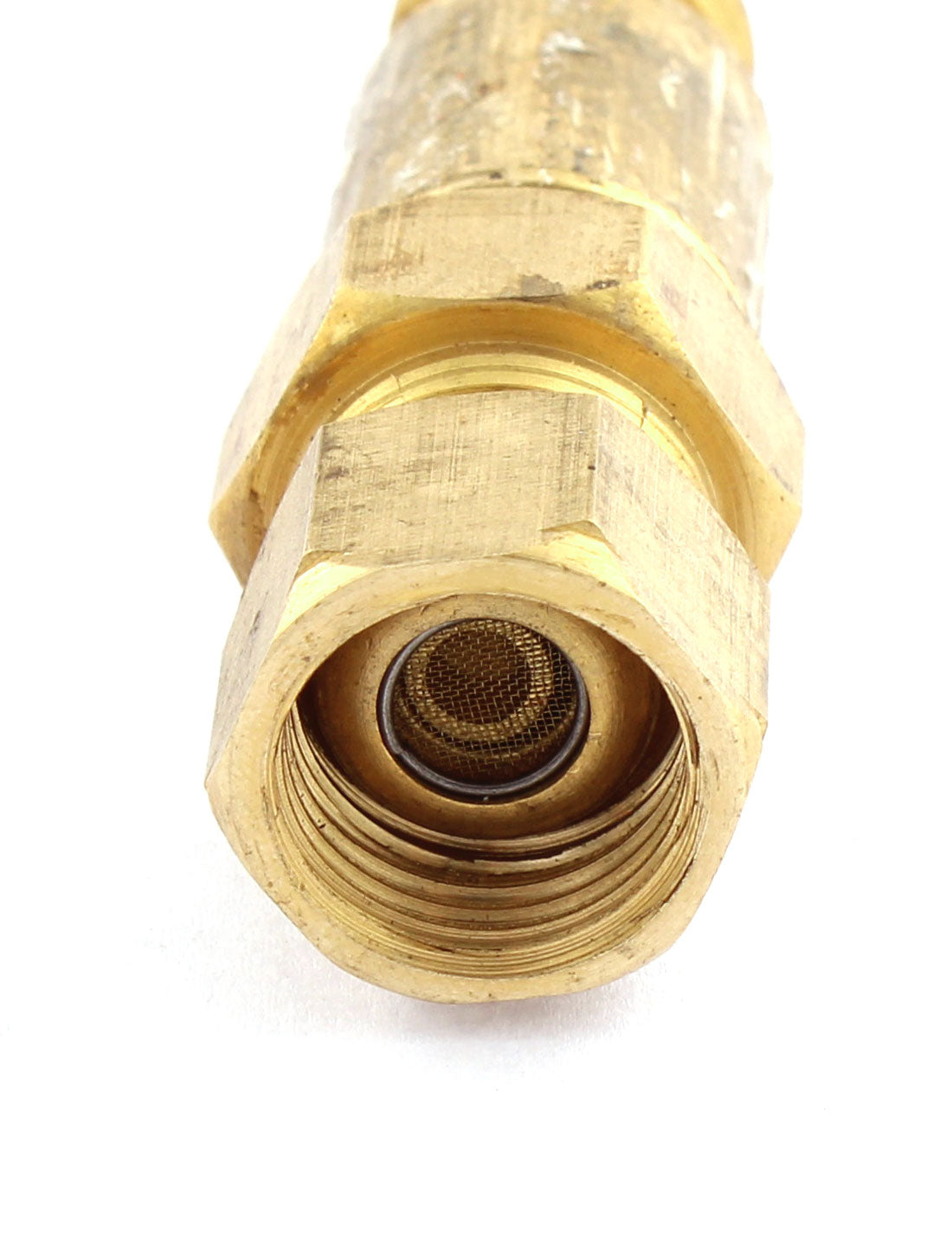 uxcell Uxcell Gold Tone HF-2 Metal Male to Female Thread Liquefied Propane Gas Dry Flashback Arrestor Check Valve