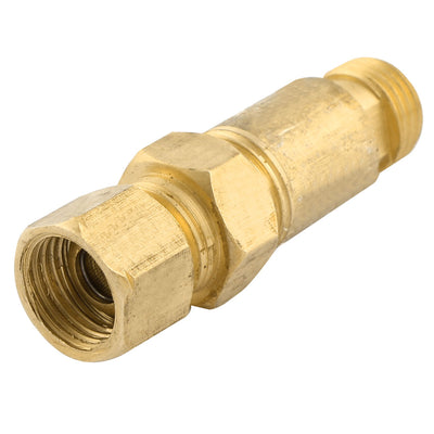 Harfington Uxcell Gold Tone HF-2 Metal Male to Female Thread Liquefied Propane Gas Dry Flashback Arrestor Check Valve