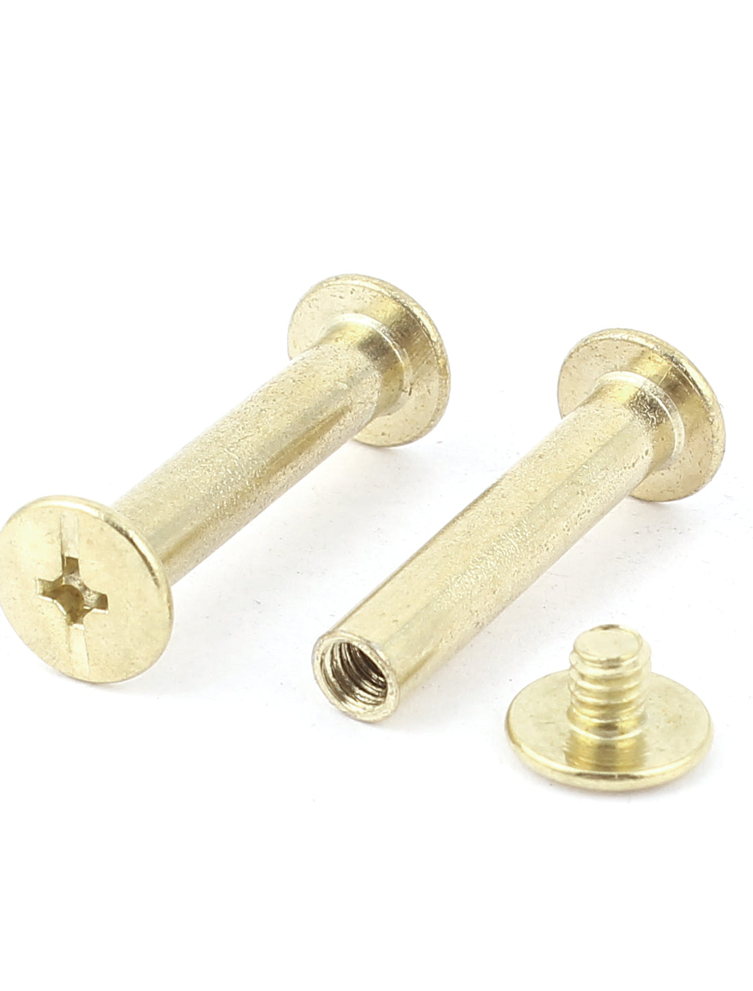 uxcell Uxcell 10pcs 5mm x 25mm Brass Plated Binding Chicago Screw Post for Album Scrapbook
