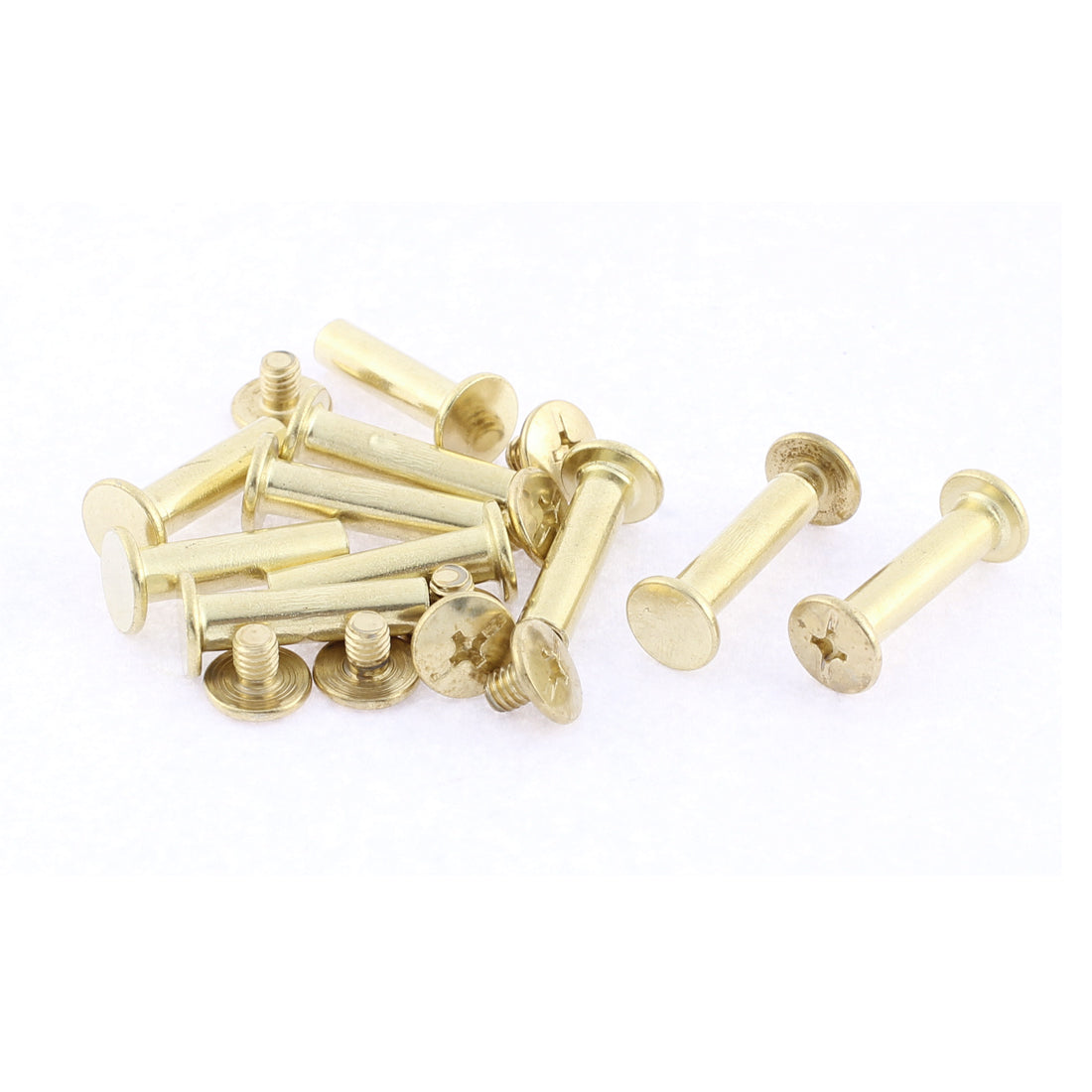 uxcell Uxcell 10pcs 5mmx20mm Brass Plated Binding Chicago Screw Post for Album Scrapbook