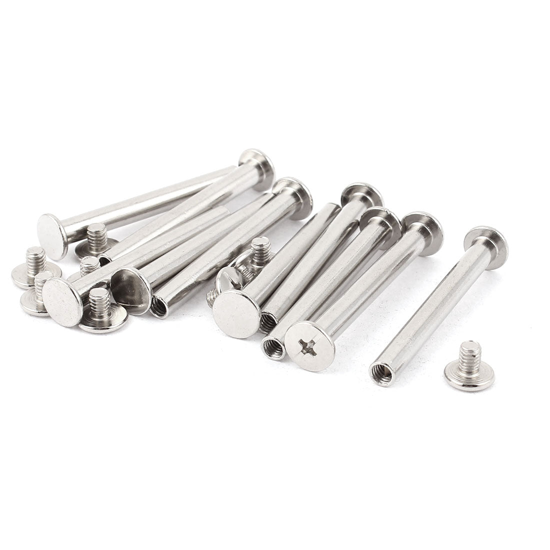 uxcell Uxcell 10pcs 5mmx45mm Nickel Plated Binding Chicago Screw Post for Album Scrapbook