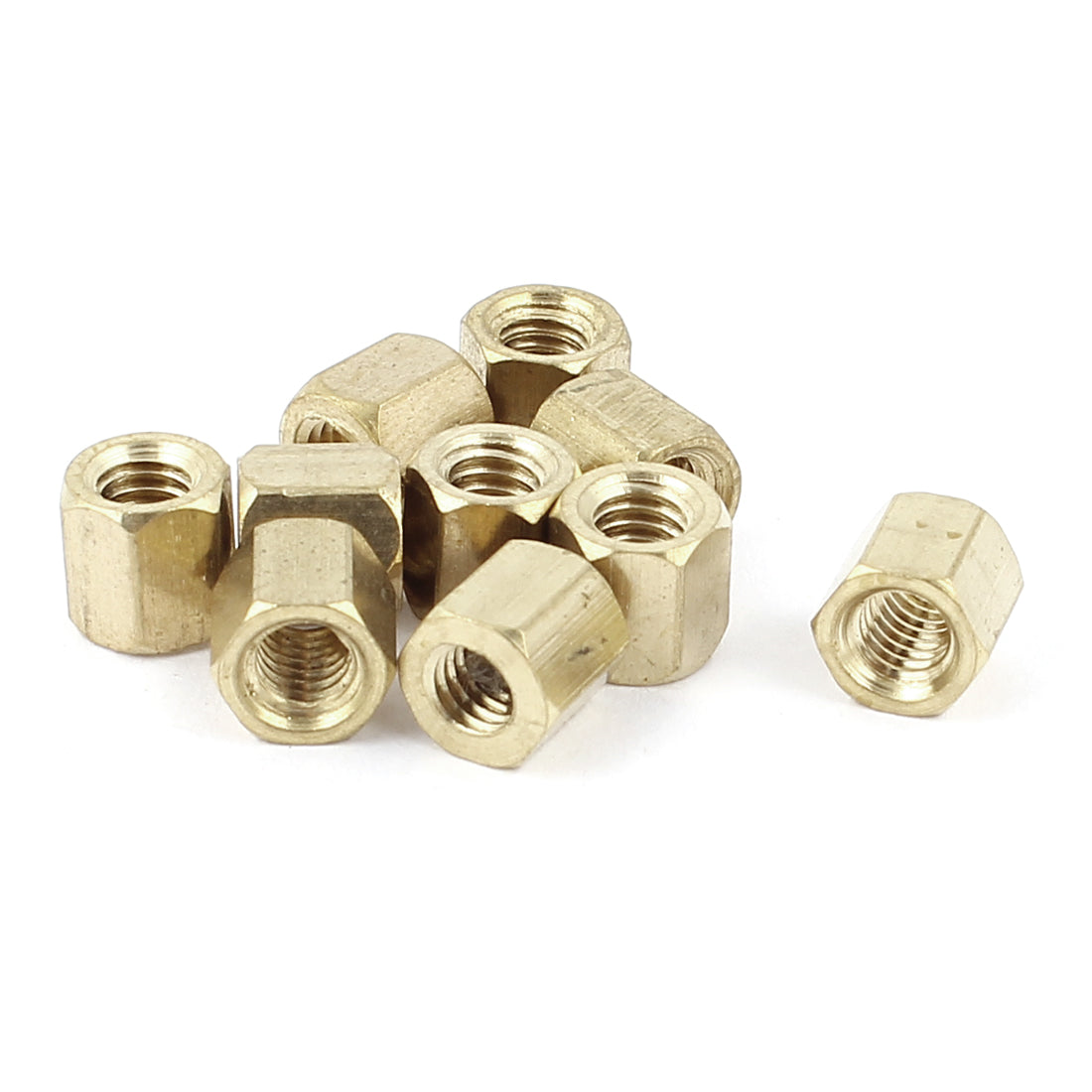uxcell Uxcell M4 x 6mm Female/Female Thread Brass Hex Standoff PCB Pillar Spacer 10pcs