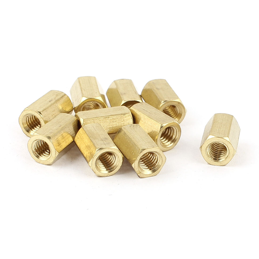 uxcell Uxcell M4 x 10mm Female/Female Thread Brass Hex Standoff PCB Pillar Spacer 10pcs