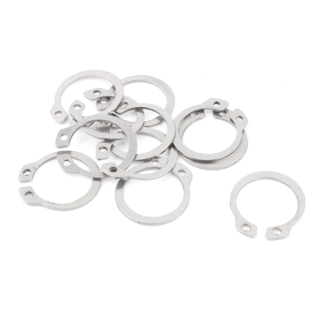 uxcell Uxcell 10pcs 304 Stainless Steel External Circlip Retaining Shaft Snap Rings 19mm