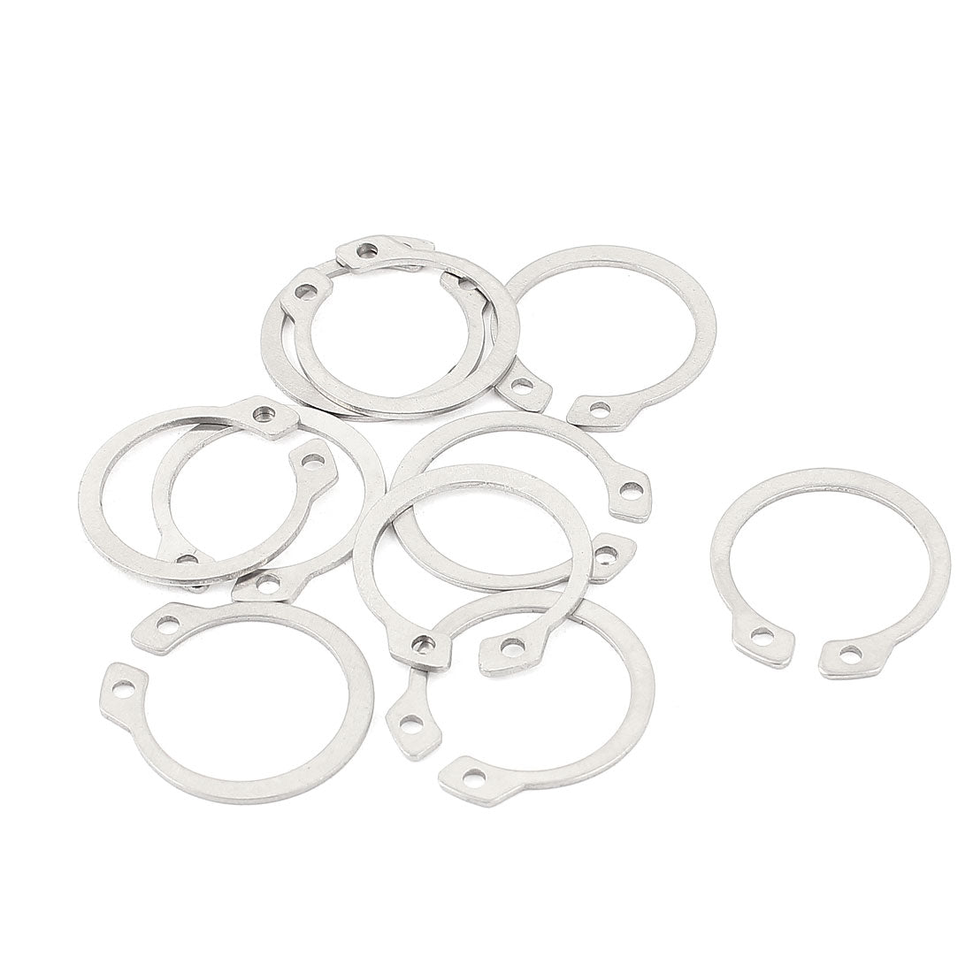 uxcell Uxcell 10pcs 304 Stainless Steel External Circlip Retaining Shaft Snap Rings 21mm