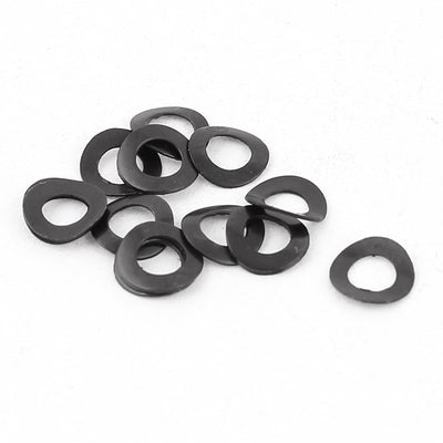 Harfington Uxcell 10 Pieces Black Metal Wave Crinkle Spring Washer 3mm x 6mm x 0.25mm