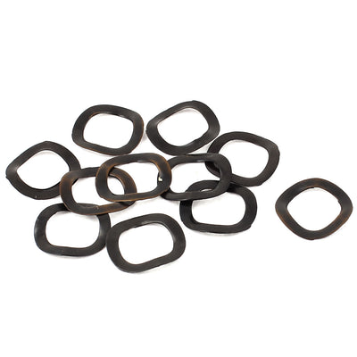 Harfington Uxcell 10 Pieces Black Metal Wave Crinkle Spring Washer 10mm x 15mm x 0.3mm
