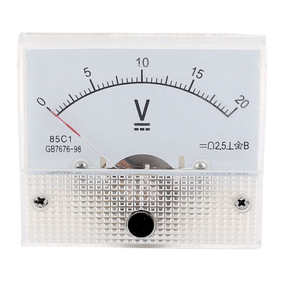 uxcell Uxcell 85C1 Class 2.5 Accuracy DC 0-20V Range Analog Voltmeter Volt Meter White