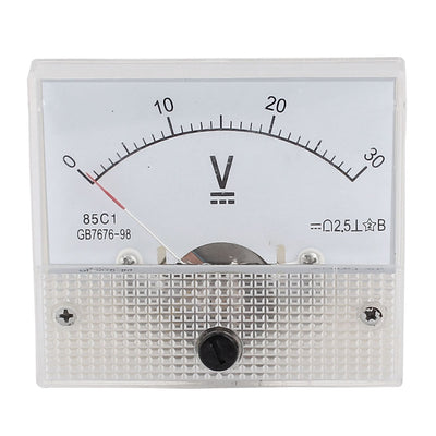 Harfington Uxcell 85C1 Class 2.5 Accuracy DC 0-30V Range Analog Voltmeter Volt Meter White