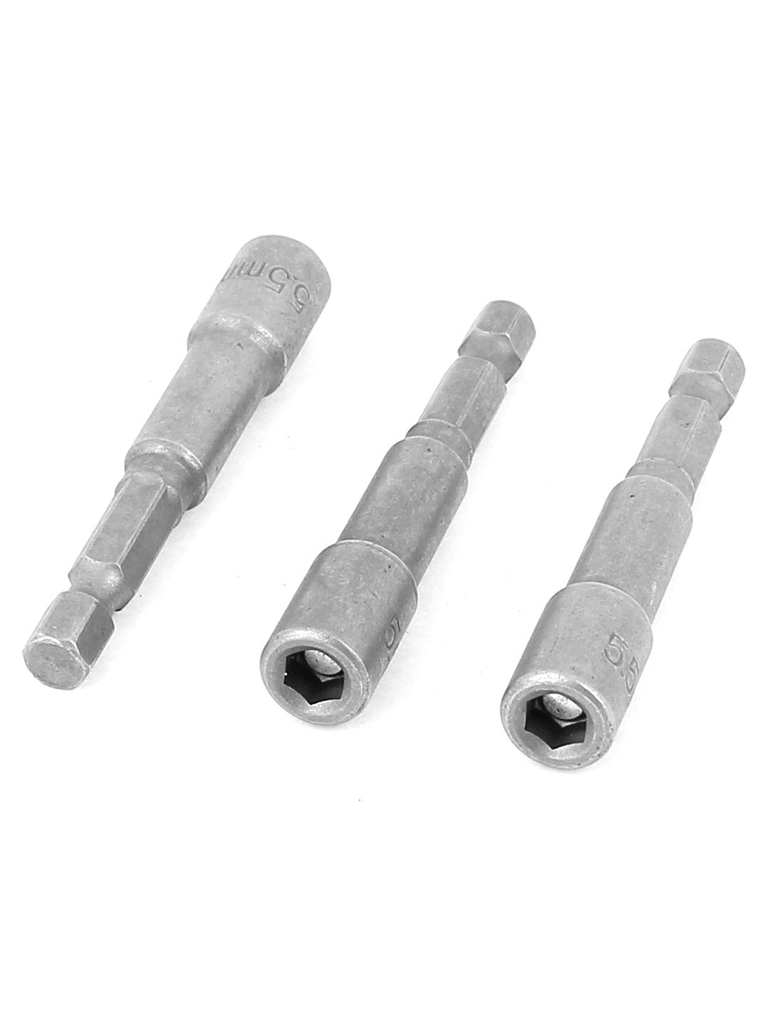 uxcell Uxcell 3 Pcs 65mm Length 5.5mm Hex Socket Driver Bit Metal Shank Magnetic Nuts Setter