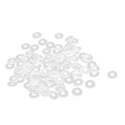 Harfington Uxcell Nylon Insulation Flat Spacer Washers Gasket Rings, Clear, Pack of 100