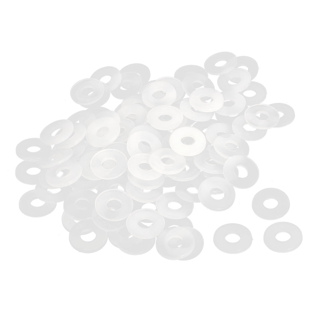 uxcell Uxcell Nylon Insulation Flat Spacer Washers Gasket Rings, Clear, Pack of 100