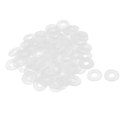 Harfington Uxcell Nylon Insulation Flat Spacer Washers Gasket Rings, Clear, Pack of 100