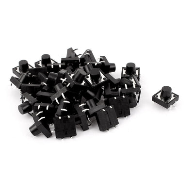 uxcell Uxcell 40Pcs 12x12x9mm PCB Mount Momentary 4 Pin DIP Pushbutton Micro Tactile Tact Switch