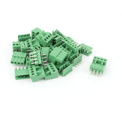 Harfington Uxcell 16 Pair 3.96mm Pitch 4 Pin PCB Pluggable Terminal Block Connector