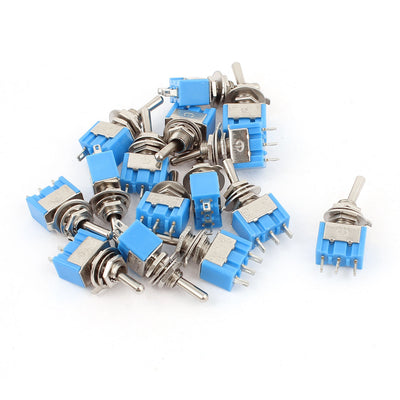 Harfington Uxcell AC 125V 6A SPDT ON-ON 2 Positions 3 Pin Latching Micro Toggle Switch 15 Pcs