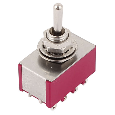 Harfington Uxcell AC 250V/120V 2A/5A 4PDT ON/OFF/ON 3 Positions 12 Pin Electric Toggle Switch Red