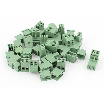 Harfington Uxcell 20 Sets AWG 12-24 300V 10A 5.08mm Pitch PCB Screw Terminal Block Connector Army Green