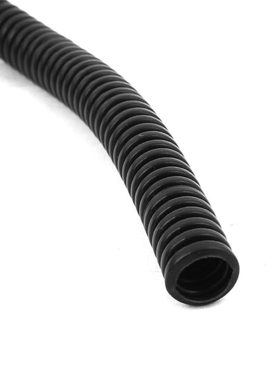 Harfington Uxcell 4.5 M 7 x 10 mm Plastic Flexible Corrugated Conduit Tube for Garden,Office Black