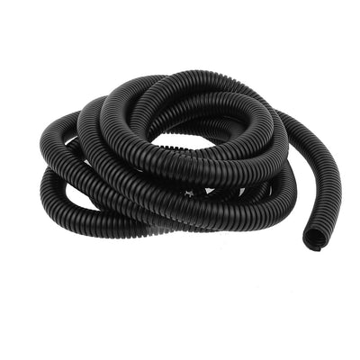 uxcell Uxcell 2.8 M 14.5 x 18.5 mm Plastic Corrugated Conduit Tube for Garden,Office Black