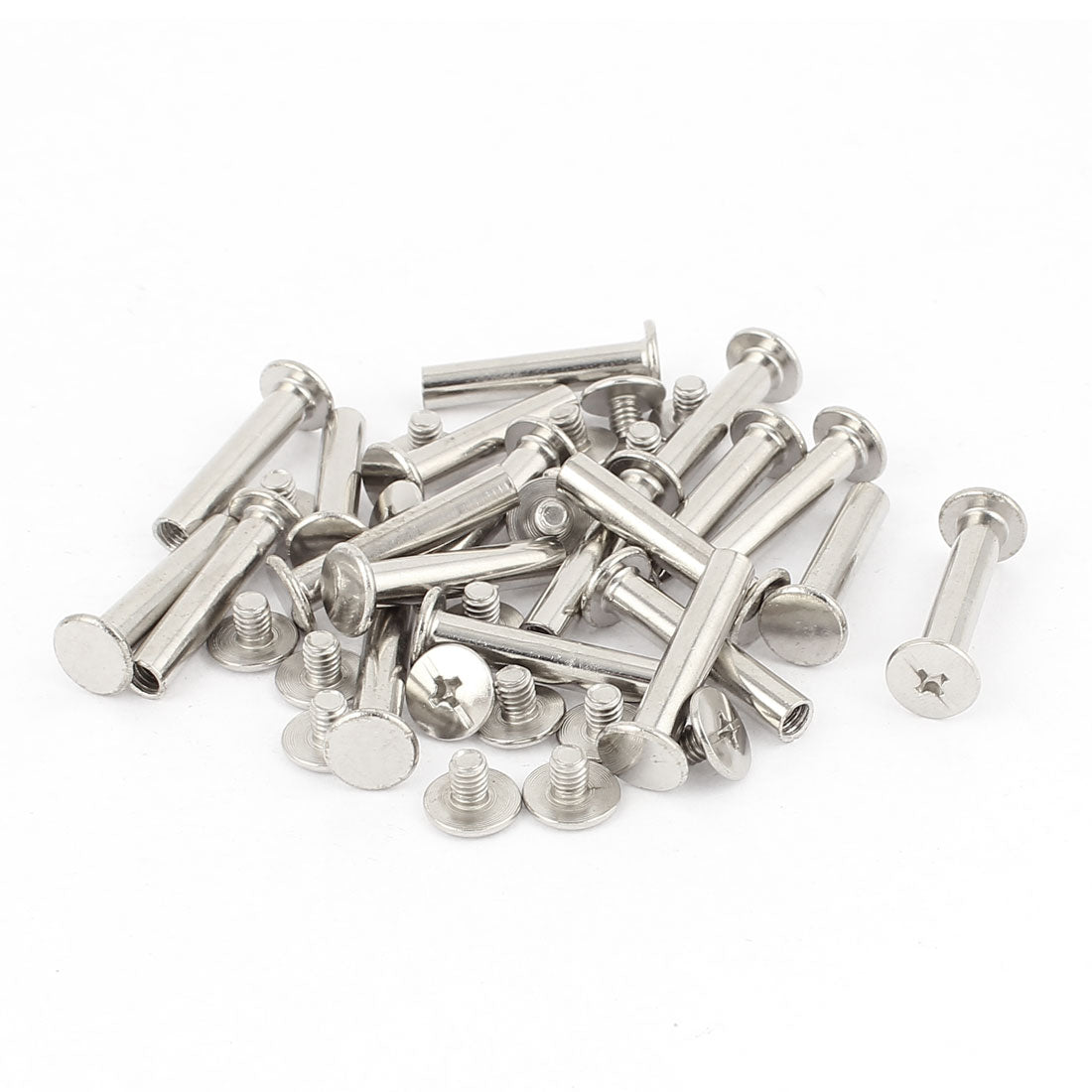 uxcell Uxcell 20Pcs M5x25mm Nickel Plated Binding Screw Post for Scrapbook Photo Albums