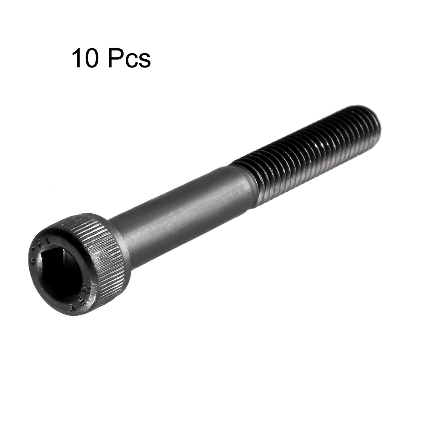 uxcell Uxcell M6x50mm 12.9 Alloy Steel Screw Cap Point Hex Socket Screws Bolts Black 10Pcs