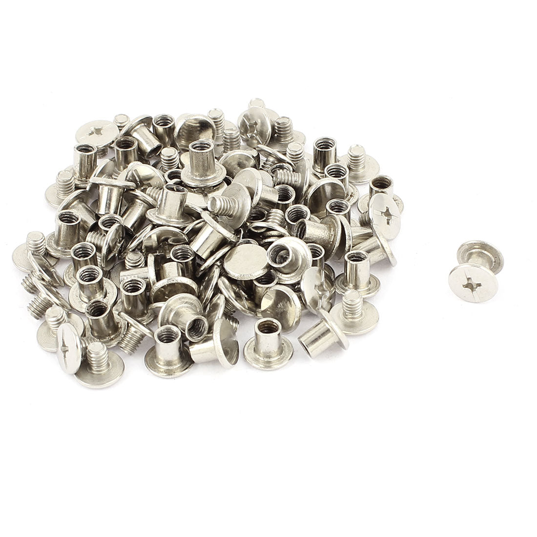 uxcell Uxcell 50Pcs M5x6mm Nickel Plated Binding Screw Post for Scrapbook Photo Albums