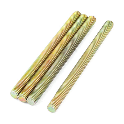 uxcell Uxcell 1.25mm Pitch M8 x 110mm Male Threaded Rod Bar Bronze Tone 4 Pcs