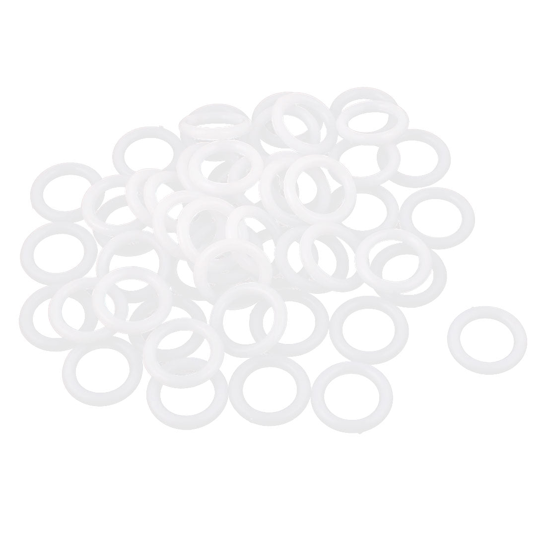 uxcell Uxcell 10.6mm Inner Dia Plastic Roman Blind Window Curtain Rings White 50pcs