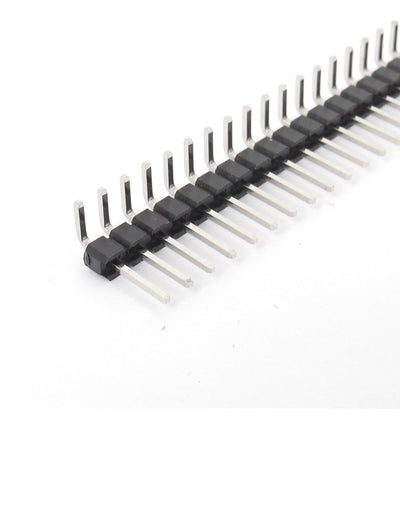Harfington Uxcell 30pcs Right Angle 40-pin 2.54mm Male Pin Header for Breadboard 1x40 Single Row