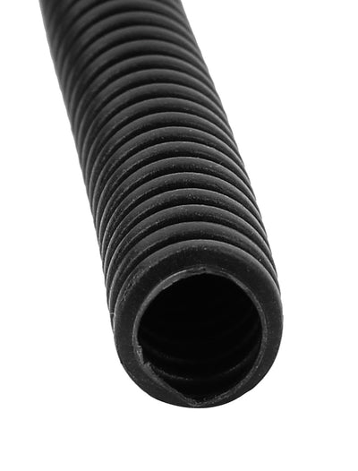 Harfington Uxcell 8 M 9 x 12 mm Plastic Flexible Corrugated Conduit Tube for Garden,Office Black