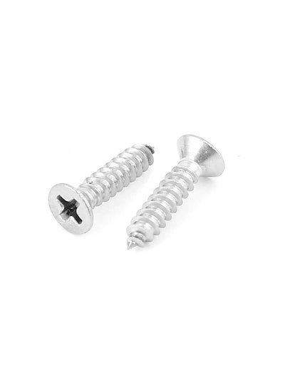 Harfington Uxcell M4x18mm Phillips Flat Head Stainless Steel Self Tapping Screws Fastener 100Pcs